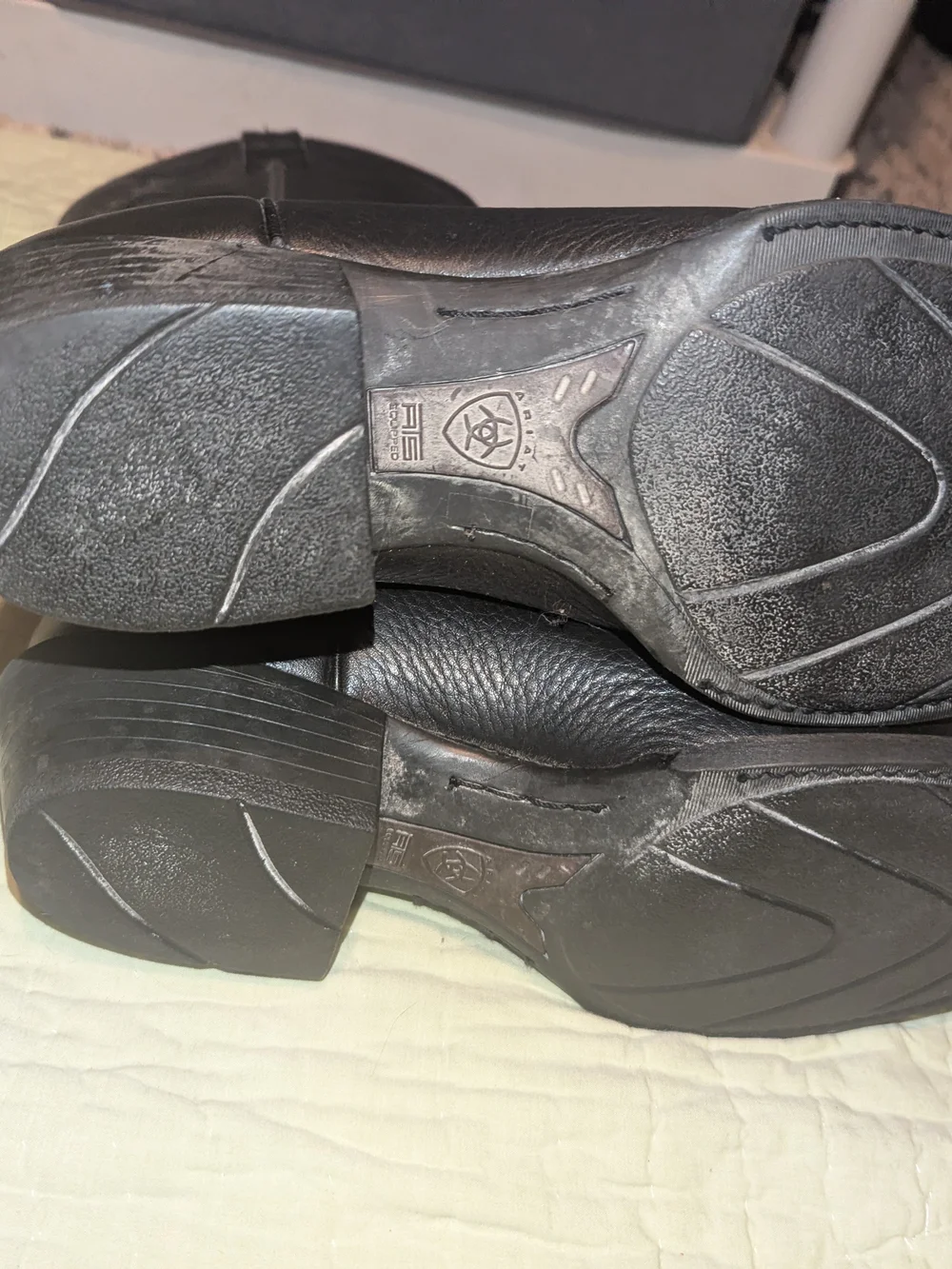 Ariat Black Western Leather Stitch-Pattern Boots